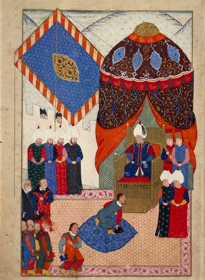 Mottakelsen av den ungarske kronprinsen Zsigismond Janos av Suleyman I 29. juni av Nakkaş Osman