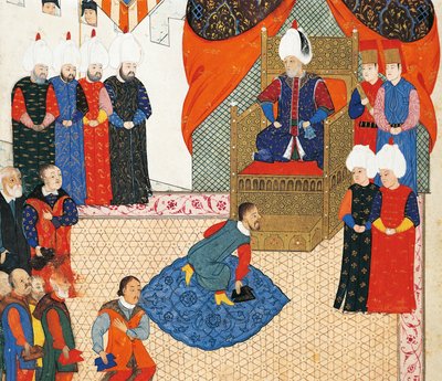 Mottakelsen av den ungarske kronprinsen Zsigismond Janos av Suleyman I 29. juni av Nakkaş Osman