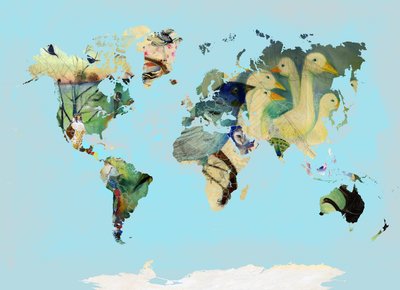 A Bird World, 2016, (digital kunst) av Nancy Moniz Charalambous