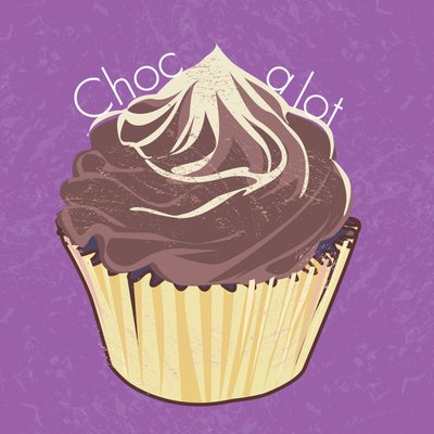 Choc A Lot Cup Cake, 2019, digital kunst av Nancy Moniz Charalambous