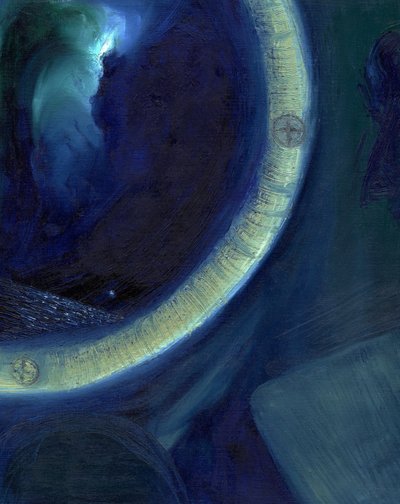 The Upper Berth, 2015, (olje på kort) av Nancy Moniz Charalambous