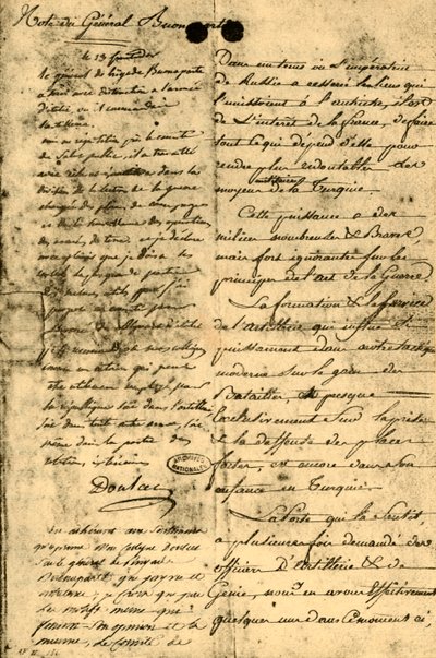 Notat fra general Bonaparte, 13. september 1795, 1921. av Napoleon Bonaparte I