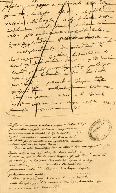 Grovt utkast til tekst for inkludering i Le Moniteur Universel, 16. april 1801, 1921. av Napoleon Bonaparte I