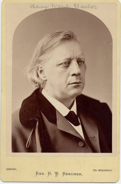 Henry Ward Beecher (1818–87), amerikansk prest, sosial reformator (albumfoto) av Napoleon Sarony