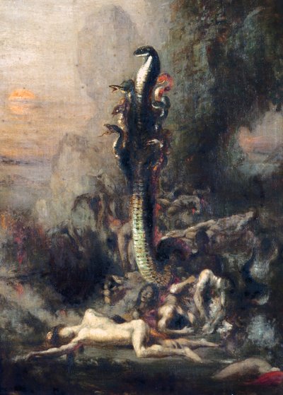Hercules and the Lernaean Hydra, etter Gustave Moreau, ca. 1876 (detalj av 226576) av Narcisse Berchere