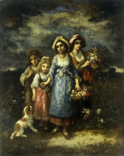 Blomstersamlerne, 1873 av Narcisse Virgile Diaz de la Peña