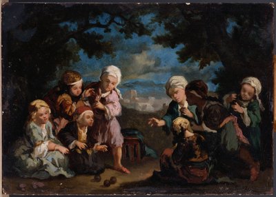 Tyrkiske barn som spiller boule i en lysning av Narcisse Virgile Diaz de la Peña
