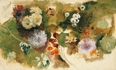 Studier av ulike blomster. av Narcisse Virgile Diaz de la Peña