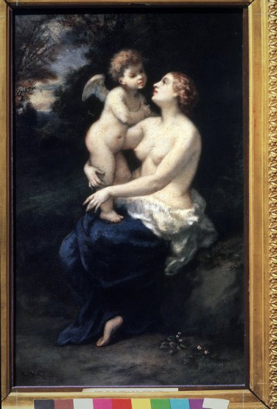 "Venus holder Amor på fanget" (Venus med Amor på fanget). Maleri av Narcissus Virgilio Diaz de la Pena (1807-1876) Pushkin Museum of Fine Arts fra 1800-tallet, Moskva av Narcisse Virgile Diaz de la Peña