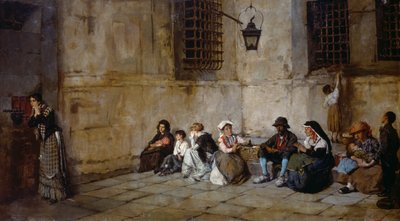 Ventetiden, fangenes slektninger, av Natale Attanasio (1846-1923) av Natale Attanasio