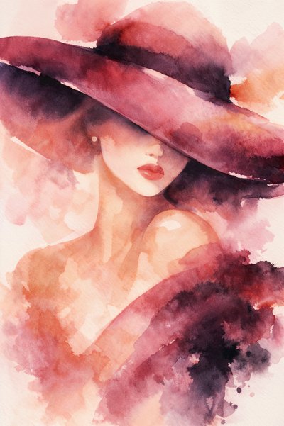 Elegant kvinne med hatt av Natalie Bruns