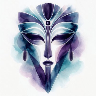 Gåtefull, abstrakt maske av Natalie Bruns