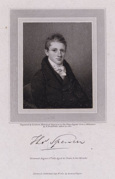 Thomas Spencer , engelsk kongregasjonsminister (gravering) av Nathan Cooper Branwhite