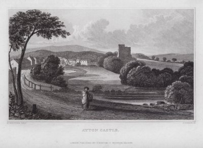 Ayton Castle (gravering) av Nathaniel (after) Whittock