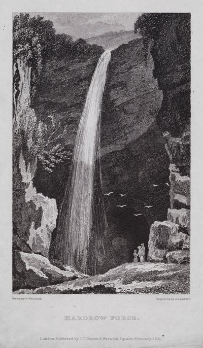Hardrow Force (gravering) av Nathaniel (after) Whittock