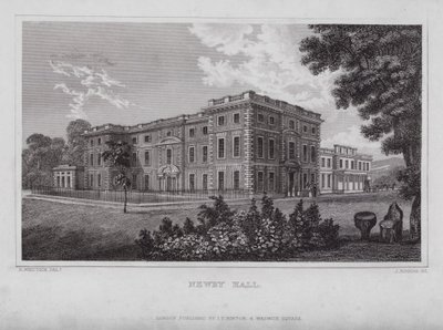 Newby Hall (gravering) av Nathaniel (after) Whittock