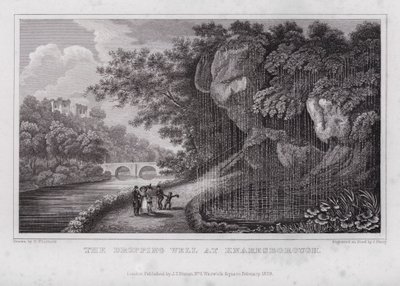The Dropping Well at Knaresborough (gravering) av Nathaniel (after) Whittock
