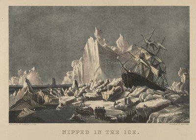 Nippet i isen, 1876-94., 1876-94. Skapere: Nathaniel Currier, James Merritt Ives, Currier og Ives. av Currier and Ives