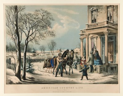 American Country Life./ Pleasures of Winter av Nathaniel Currier
