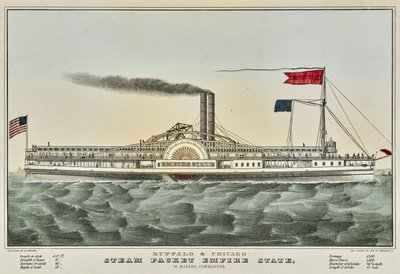 Buffalo og Chicago Steam-pakke av Nathaniel Currier