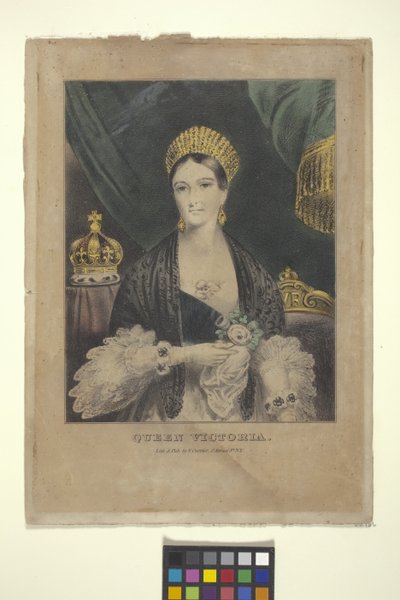 Dronning Victoria (håndfarget litografi) av Nathaniel Currier