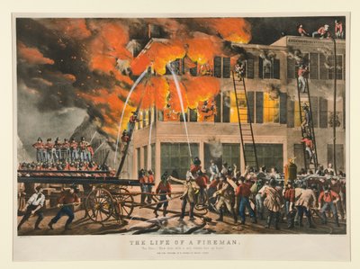 The Life of a Fireman / The Fire. - av Nathaniel Currier