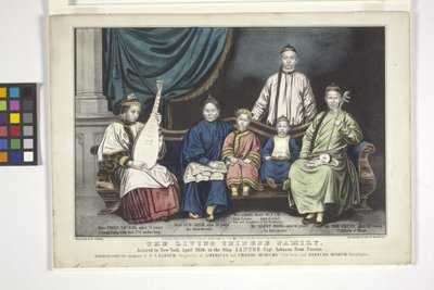 The Living Chinese Family (håndfarget litografi) av Nathaniel Currier