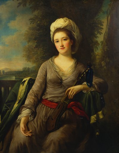 Portrett av en dame, antatt å være fru Wells av Nathaniel Dance Holland