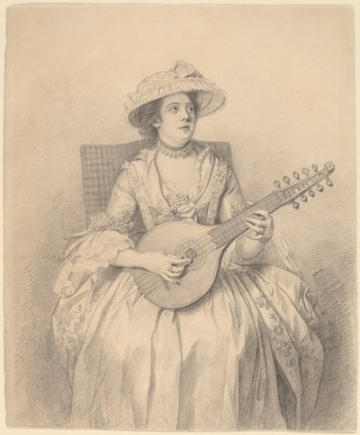 Kvinne som spiller en cittern av Nathaniel Dance Holland