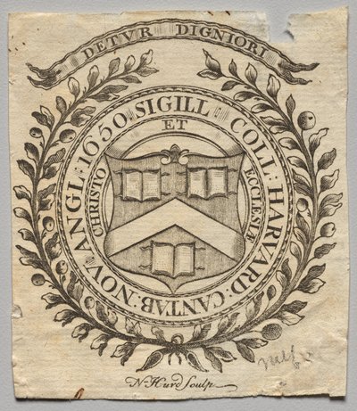 Bokskilt: Seal of Harvard College av Nathaniel Hurd