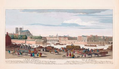 1700-tallsutsikt over Paris, Frankrike (gravering) av Nathaniel Parr