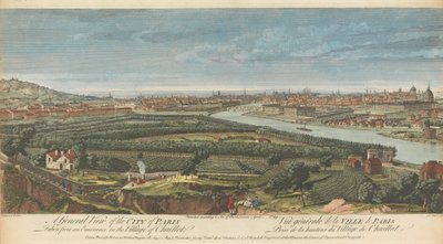 Et generelt syn på byen Paris tatt fra en eminens i landsbyen Chaillot av Nathaniel Parr