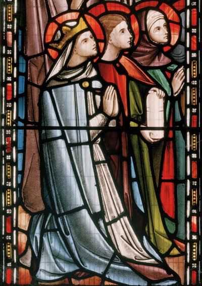 Kristus i Majestet deltatt av hellige, detalj, 1863 (farget glass) av Nathaniel Westlake