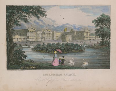 Generell utsikt over Buckingham Palace av Nathaniel Whittock