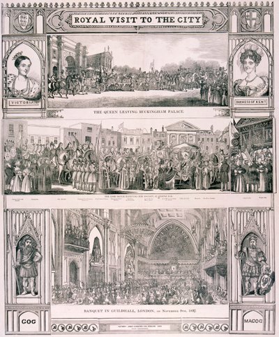 Dronning Victorias besøk i City of London, 1837 av Nathaniel Whittock