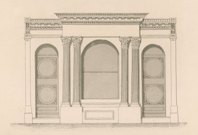 Butikkfront for Mr Mabers vin- og brennevinsbutikk, Tyndale Place, Islington av Nathaniel Whittock