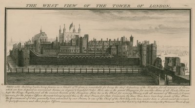 Den vestlige utsikten over Tower of London av Nathaniel and Samuel Buck