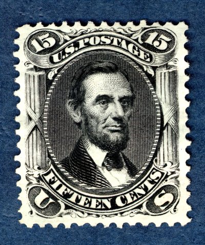 15c Abraham Lincoln gjenutgi singel, 1875. av National Bank Note Company