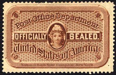 Postkontorsegl, c. 1879. av National Bank Note Company