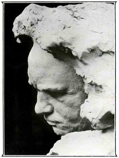 Profilansikt til Ludwig van Beethoven (1770-1827), detalj av en bronsebyste av Naum Aronson