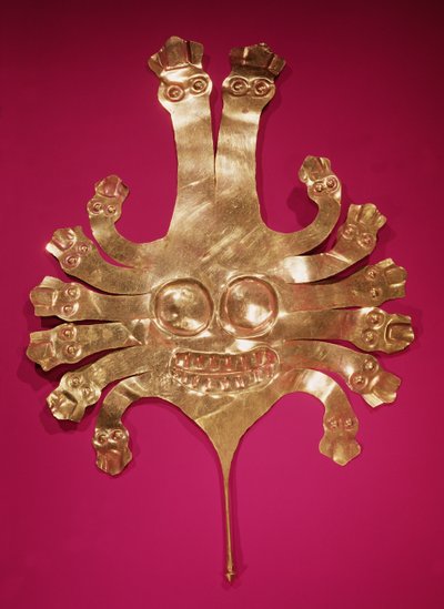 Head of Medusa, fra Peru (gull) av Nazca Culture
