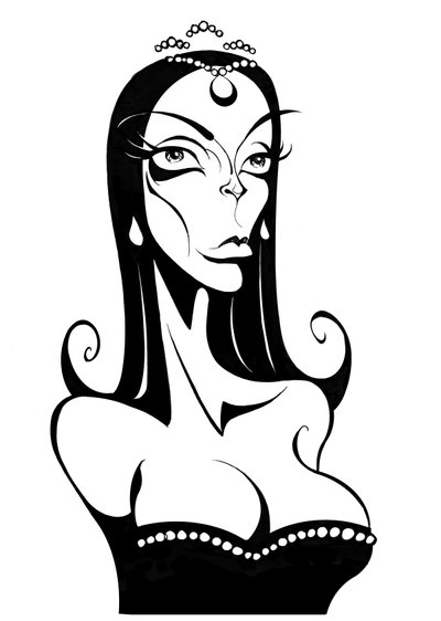 Barbara Steele, 2025 (blekk / digitalt) av Neale Osborne