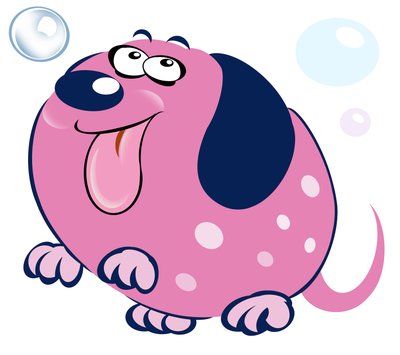 Bubbly Dog - karikatur av Neale Osborne