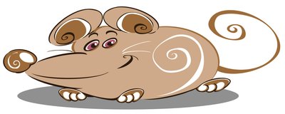 Curly Brown Mouse - tegneserie av Neale Osborne