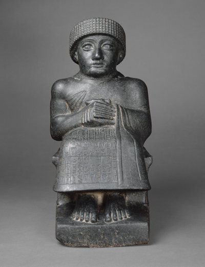 Statue av Gudea, ca. 2090 f.Kr. (dioritt) av Neo Sumerian