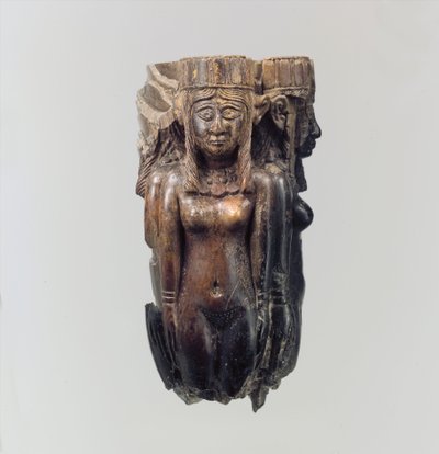 Håndtak for vifte eller fluevisper i form av fire kvinneskikkelser, ca. 8.-7. århundre f.Kr. (elfenben) av Neo Assyrian