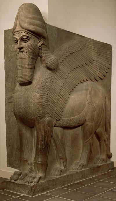 Bevinget løve med menneskehode (lamassu), ca. 883–859 f.Kr. (gipsalabast) av Neo Assyrian