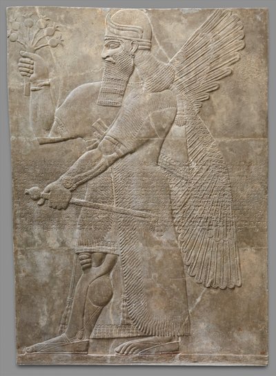 Relieffpanel, ny-assyrisk, ca. 883-859 f.Kr. (gybsum alabaster) av Neo Assyrian