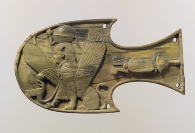 Hesteblink skåret i relieff med en sittende sfinx, ca. 8. århundre f.Kr av Neo Assyrian Neo Assyrian