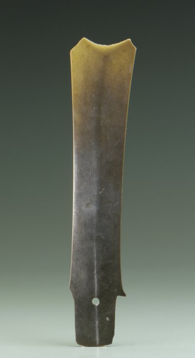 Gaffelmeisel (zhang), Qijia-kultur, ca. 2500-2000 f.Kr. (jade) av Neolithic Period Chinese School